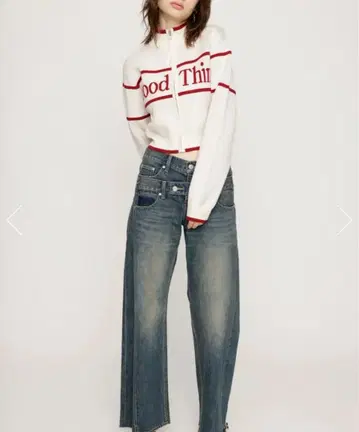 SLY LINE LOGO ZIP 가디건 아이보리