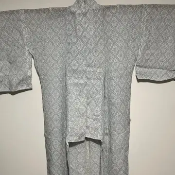 기모노 린넨 얇은 여름 기모노 카스리 화이트 베이스