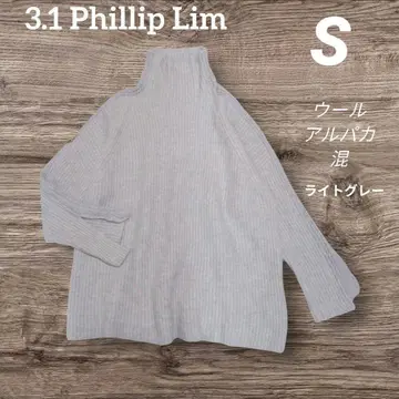 쓰리 원 필립 림 터틀 레이스 니트 알파카 혼방 그레이 S