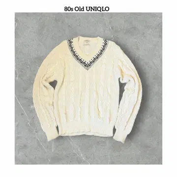 초레어 80s 90s UNIQLO 유니클로 케이블 짜임 니트 스웨터