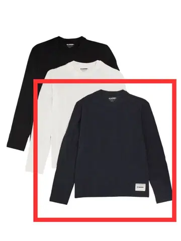 [ 즉시 구매 ok ] 질 샌더 팩 T셔츠 긴팔 블루만