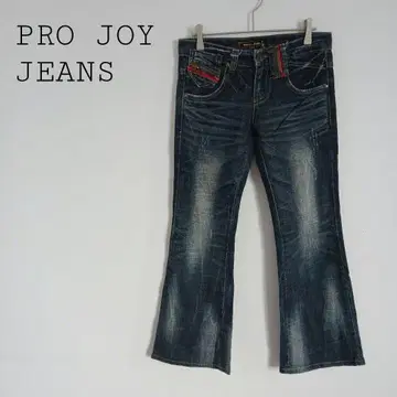 PRO JOY JEANS 플레어 데님 빈티지 가공 기믹 개성적