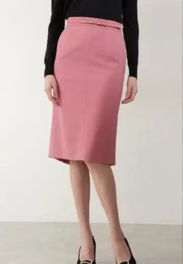 핑키&다이앤 핑크 머메이드 타이트 스커트 벨트 포함