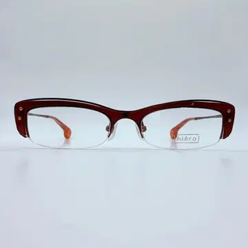 hiero 안경 프레임 하프림 클리어 레드 사바에 일본제