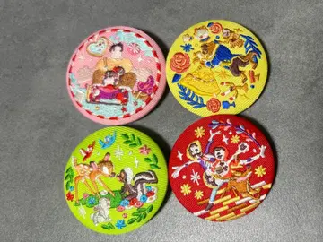 디즈니 자수 캔뱃지 4개 세트