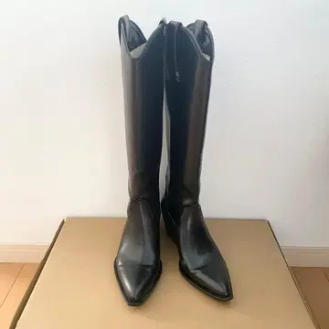 ZARA 자라 라텍스 니하이 롱 부츠 블랙 23.5