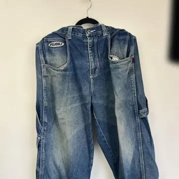 FUBU 데님 블루 카고 팬츠