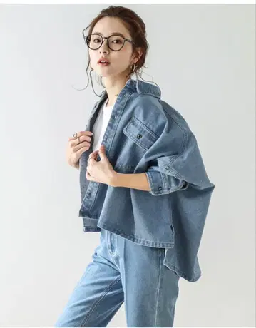 오버 사이즈 데님 자켓 라이트 블루