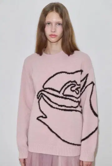 sinoon 로즈 플라워 풀오버 니트