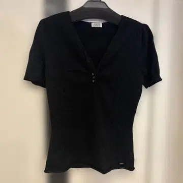 FOXEY 반팔 니트 스웨터 블랙