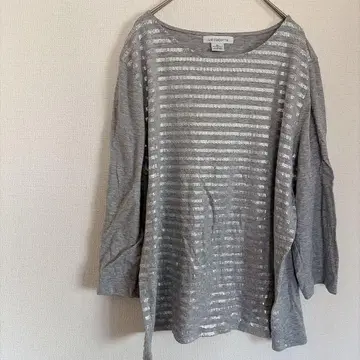 LIZ Claiborne [ XL ] 그레이 스팽글 T셔츠 상의