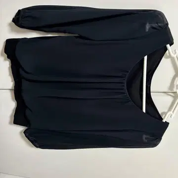 ANAYI 블랙 오부 소매 상의 38