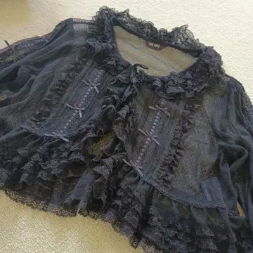 상태 좋음 PINKHOUSE 도트 튤 메쉬 프릴 블라우스