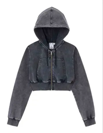 X-girl 셋업 상의 데님 지퍼 후드티 블랙