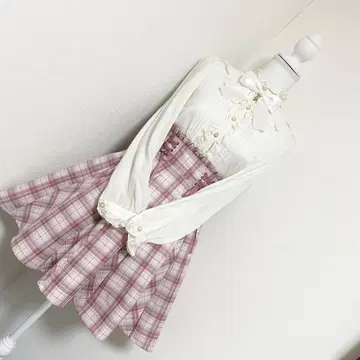 Amavel 아가씨 코디 세트 화이트 x 핑크