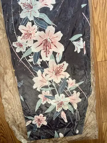 꽃무늬 자수 유카타 보라색