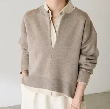 콜라주 지퍼 니트