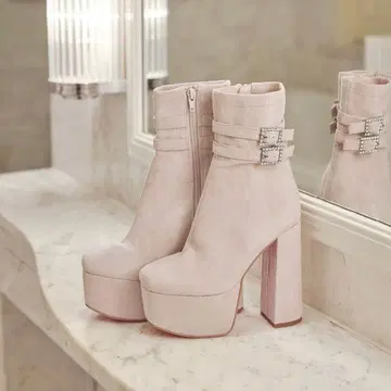 미셸 마카롱 13cm 반짝이 벨트 숏부츠 M 사이즈