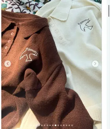 beluga chi-chan 콜라보 브라운 티어드 팬츠 피케 셔츠