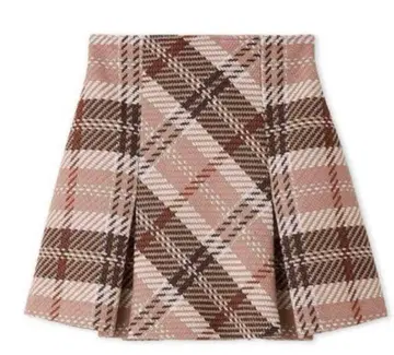 스나이델 로빙 체크 미니 스커트 PNK snidel