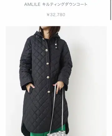 컨디션 최상! AMLILE 후드 부착 퀼팅 다운 코트