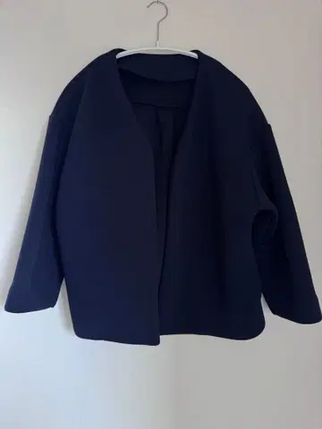 NOBLE 노카라 자켓 7부 네이비