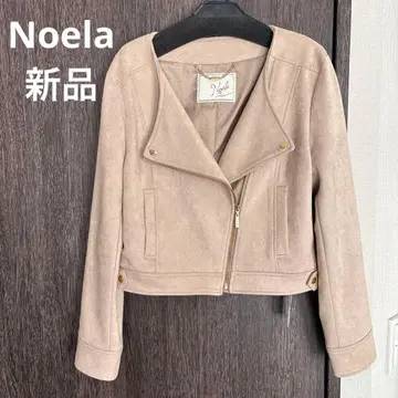[새상품] Noela 2024 스웨이드 라이더 자켓 베이지