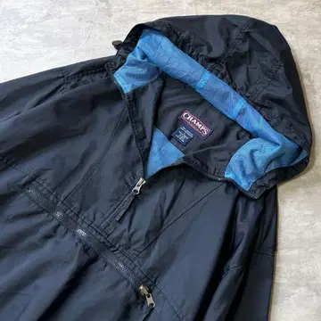 90s CHAMPS SPORTS 나일론 아노락 후드티 네이비