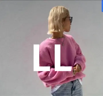 미사용 새상품 LL 시마무라 anna 컬러 빅 니트 풀오버 핑크