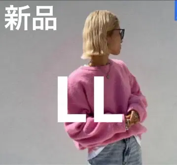 미사용 새상품 LL 시마무라 anna 컬러 빅 니트 풀오버 핑크