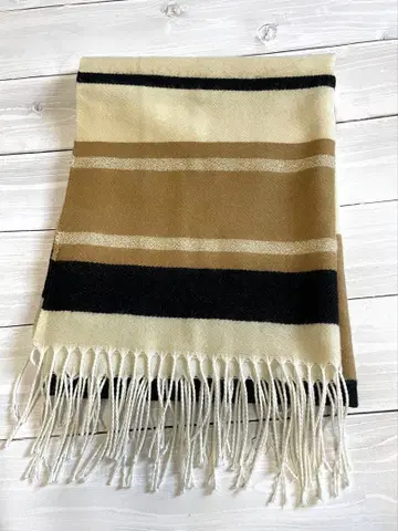 대형 머플러 스톨 베이지 블랙 이탈리아제