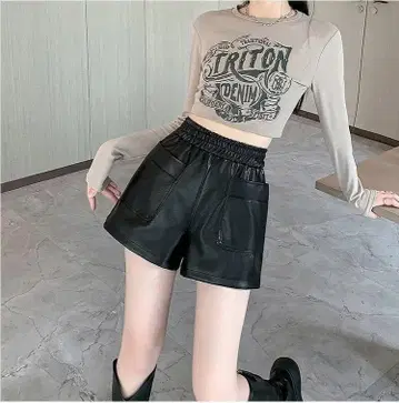 빅 사이즈 새상품 가을/겨울 에코 가죽 숏팬츠 블랙 루즈핏 4L 페이크