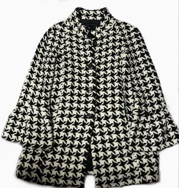 ZARA 자라 하운드투스 여성용 하프 코트 M 트위드