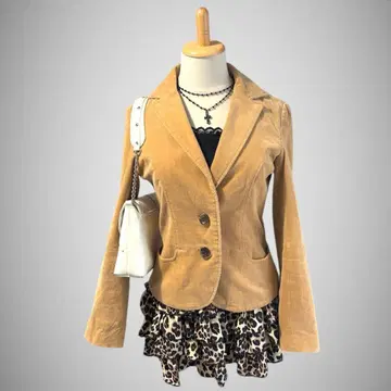 테일러드 자켓 코듀로이 짧은 기장 Y2K 모리걸 헤이세이 갸루