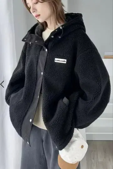 새상품 미사용 Java 블랙 보아 자켓 오버 사이즈