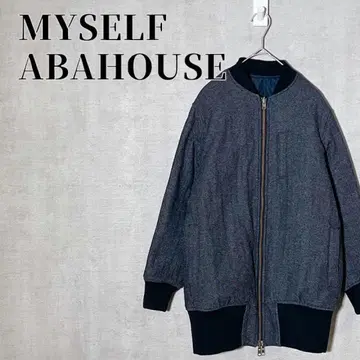 MYSELF ABAHOUSE 리버서블 블루종 헤링본 x 퀼팅