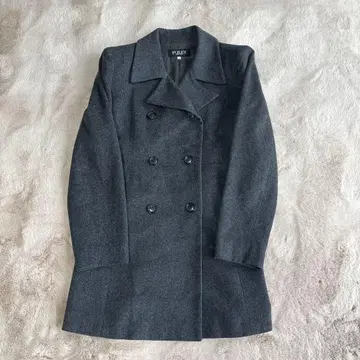 폭시 그레이 코트 캐시미어 100%