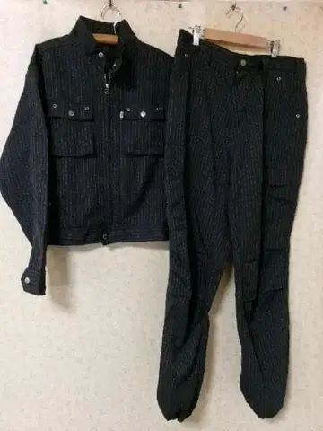 102367 도라이치 작업복 하의 세트 그레이 스트라이프 L/LL