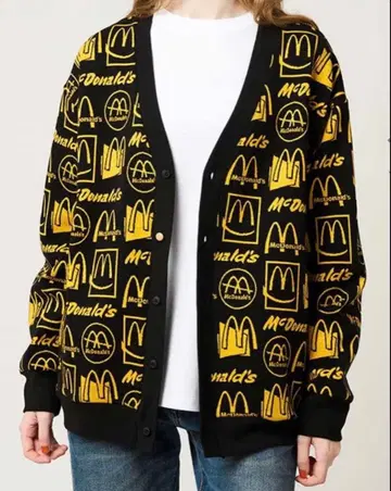 그라니프 맥도날드 자카드 V넥 가디건