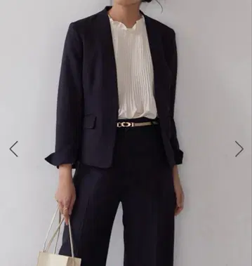 VIS 미인 기장 단추 없는 자켓 파이핑 스커트 EasyCare 셋업