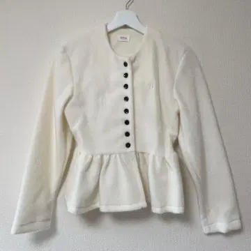 Bibiy 페플럼 가디건 화이트