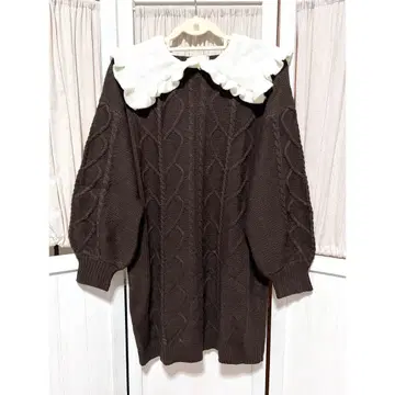 DearMyLoveRose 유메텐보 하트 케이블 니트 원피스