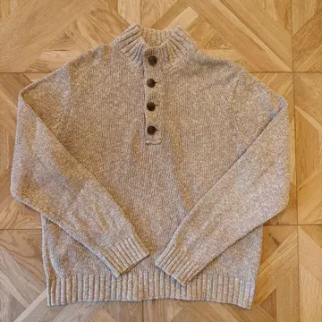 L.L.Bean 버튼 포함 하이넥 스웨터 M 사이즈 베이지 계열