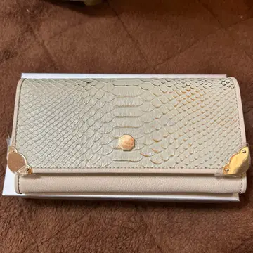 크림색 용 가죽풍 장지갑 팔각 육각 개운