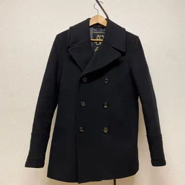 SEALUP 울 피코트 블랙 더블 브레스트