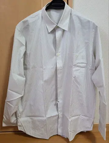 파파스 화이트 스트라이프 긴팔 셔츠