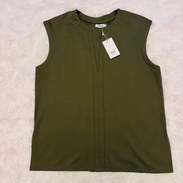택 포함 새상품 LEPSIM 분또 컷 베스트 슬리브리스 카키 여성용