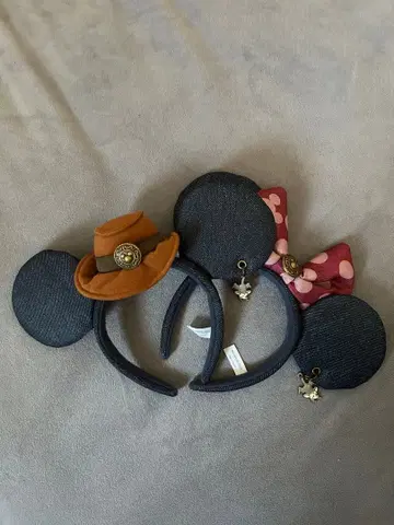 디즈니 머리띠 데님 웨스턴 미니 미키