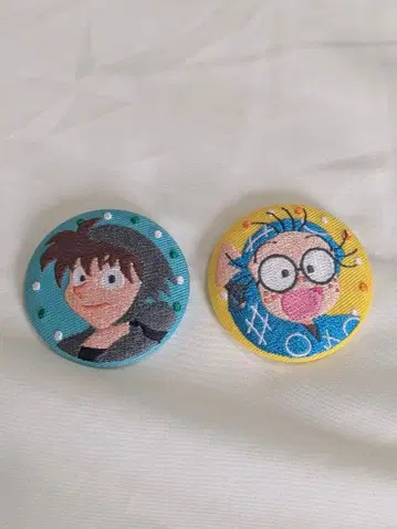 닌타마 란타로 자수 캔뱃지 도이 한스케 이나데라 란타로 2개 세트