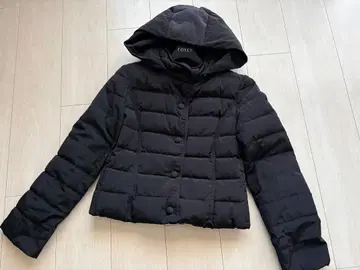 M 프리미어 다운 자켓 숏코트 후드 부착 36 블랙